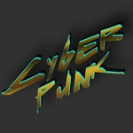 Văn bản cyberpunk 3D: chữ khối