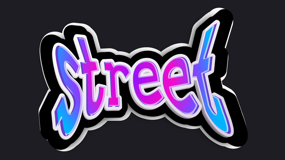 Phông chữ graffiti 3D sáng rực kiểu sticker
