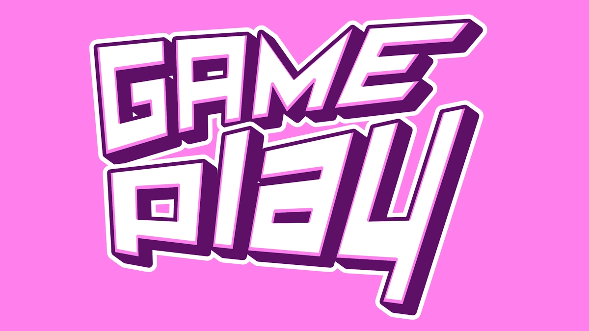 3D text game màu tím cho người chơi và streamer