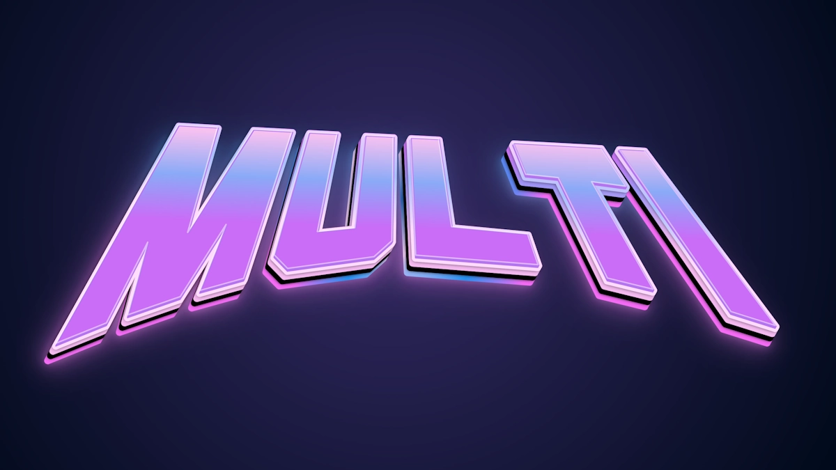 3D text neon kiểu Synthwave và 80s retro