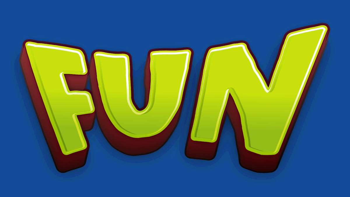 3D text truyện tranh xanh tươi vui vẻ