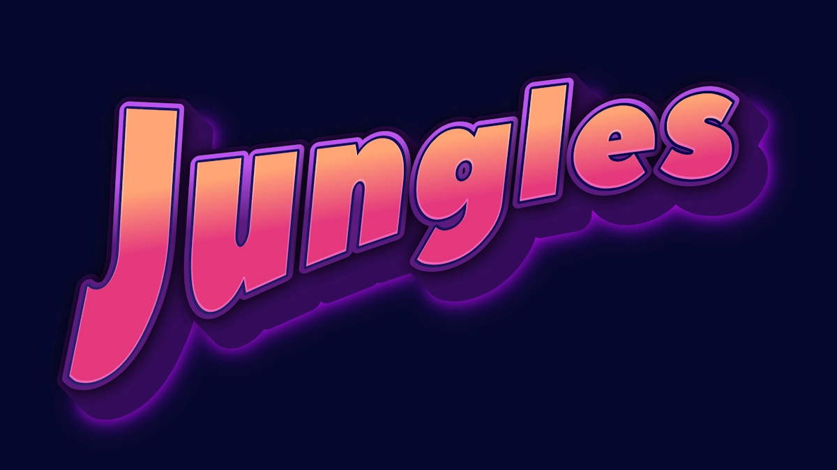 3D text neon với gradient cam hồng hoàng hôn