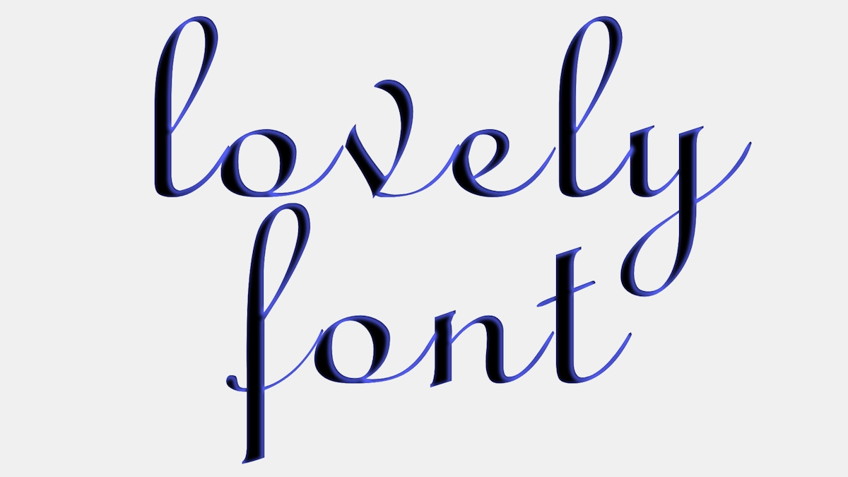 Phông chữ calligraphy thanh lịch với bóng xanh
