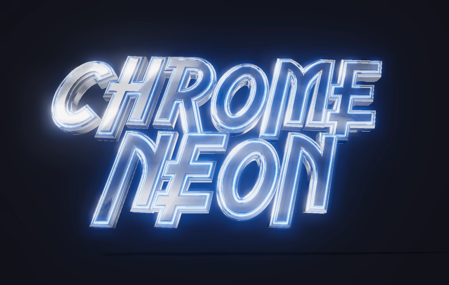 Viết dòng chữ neon chrome đẹp