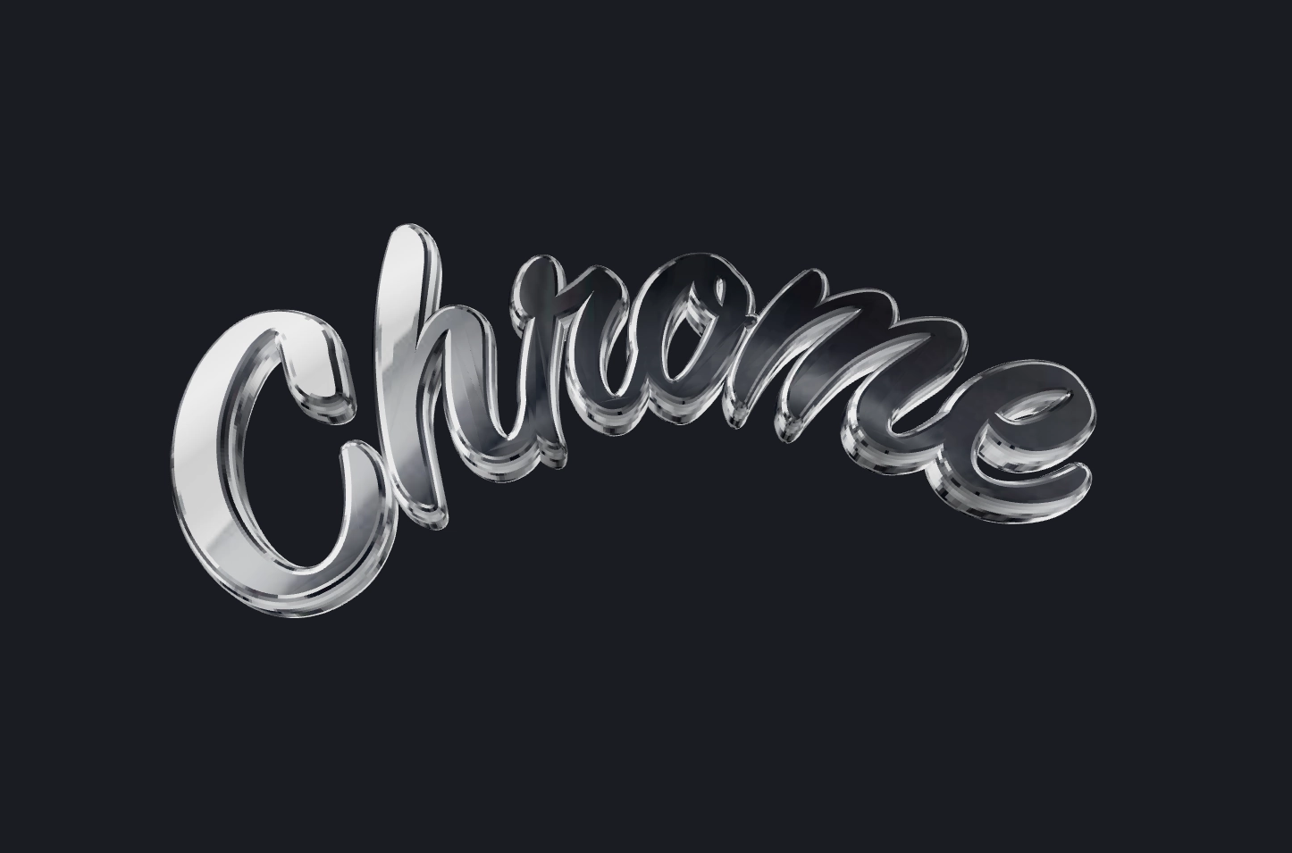 3D text chrome cổ điển. Dòng chữ 3D đẹp.