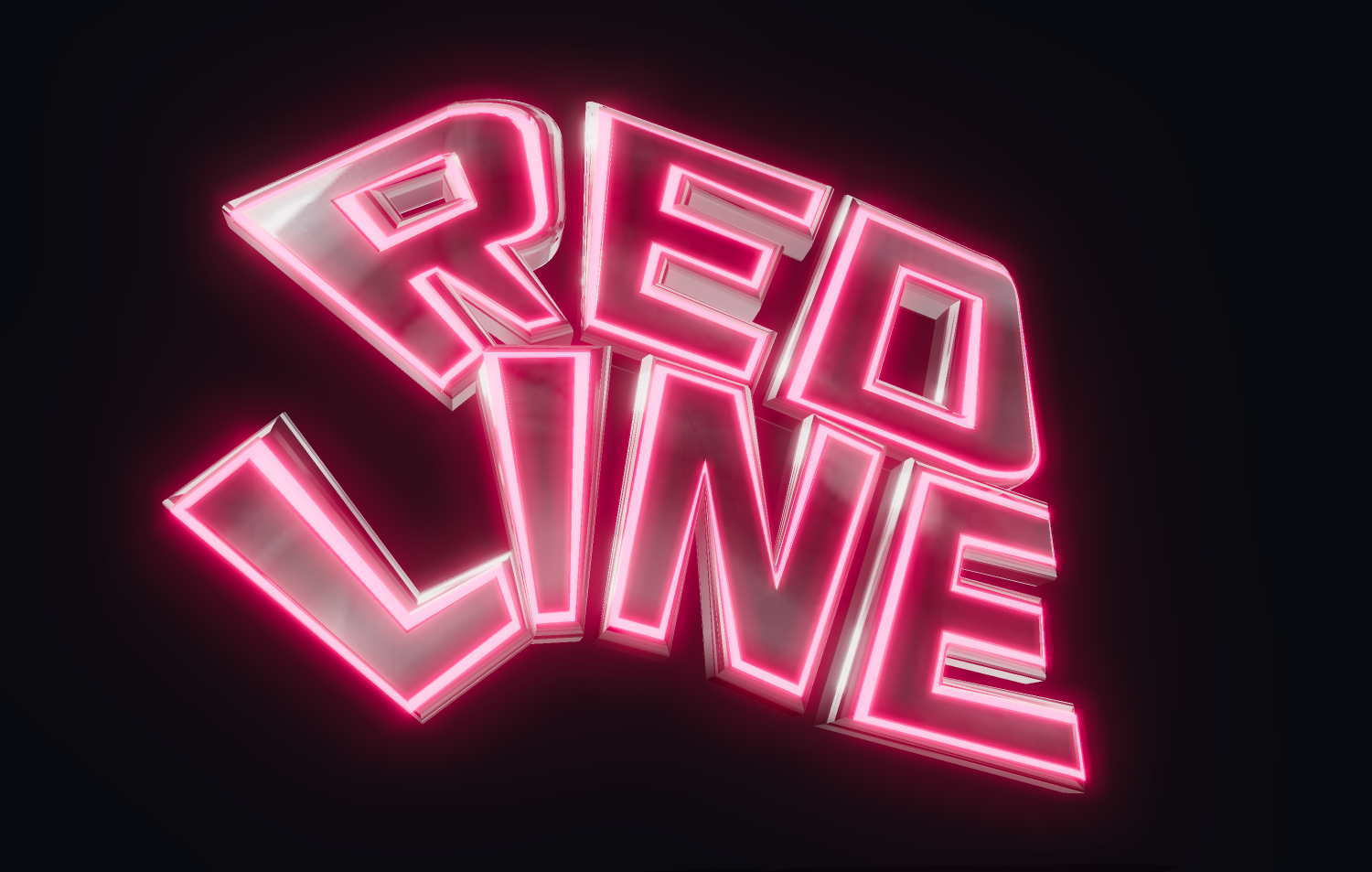 3D text phát sáng theo phong cách bảng hiệu neon. 3D text.