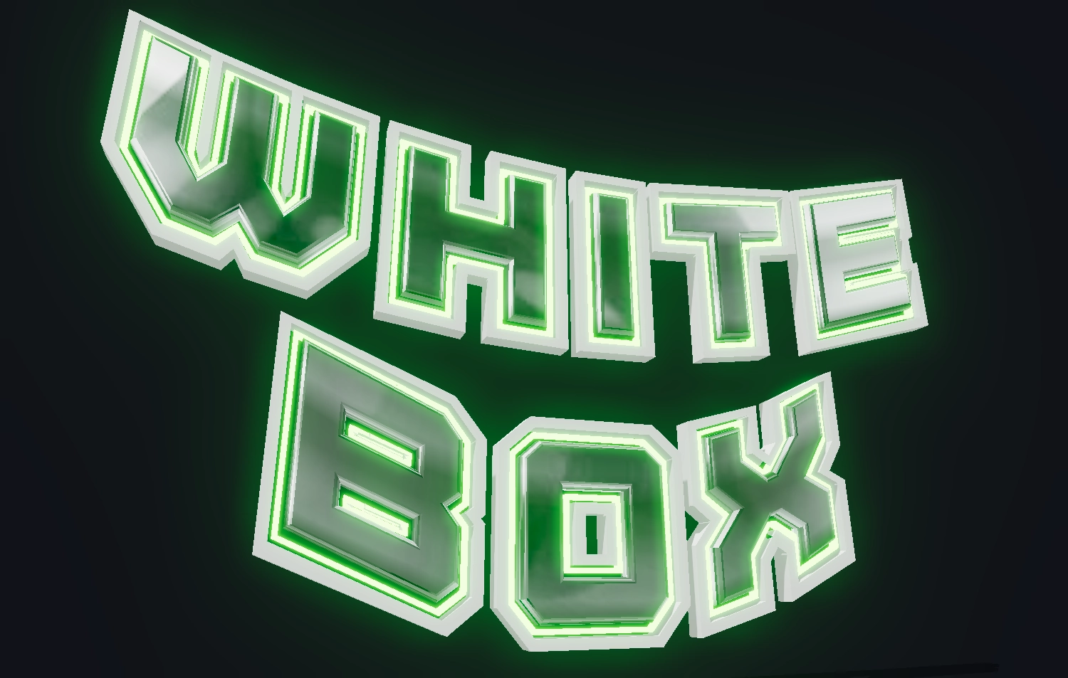 3D text với đèn neon xanh lục. Tạo dòng chữ đẹp.