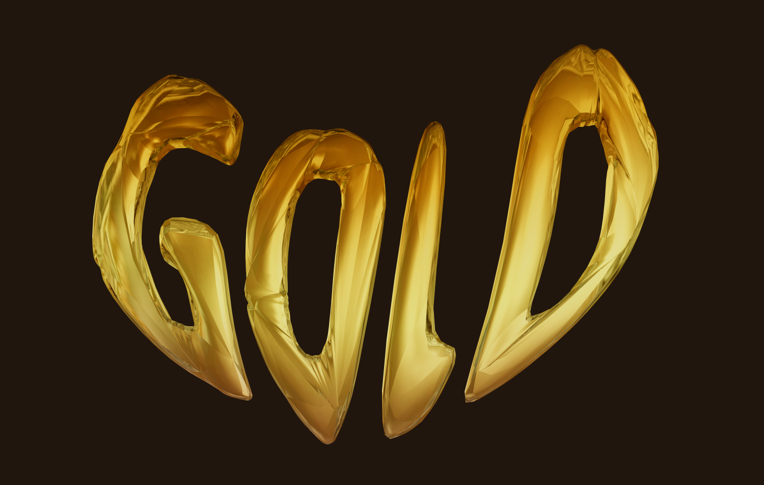 3D text vàng thể tích. Chữ phồng.