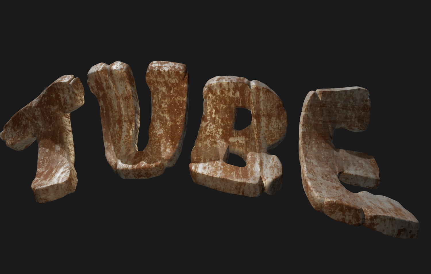 3D text với hiệu ứng gỉ sét. Tạo dòng chữ đẹp.