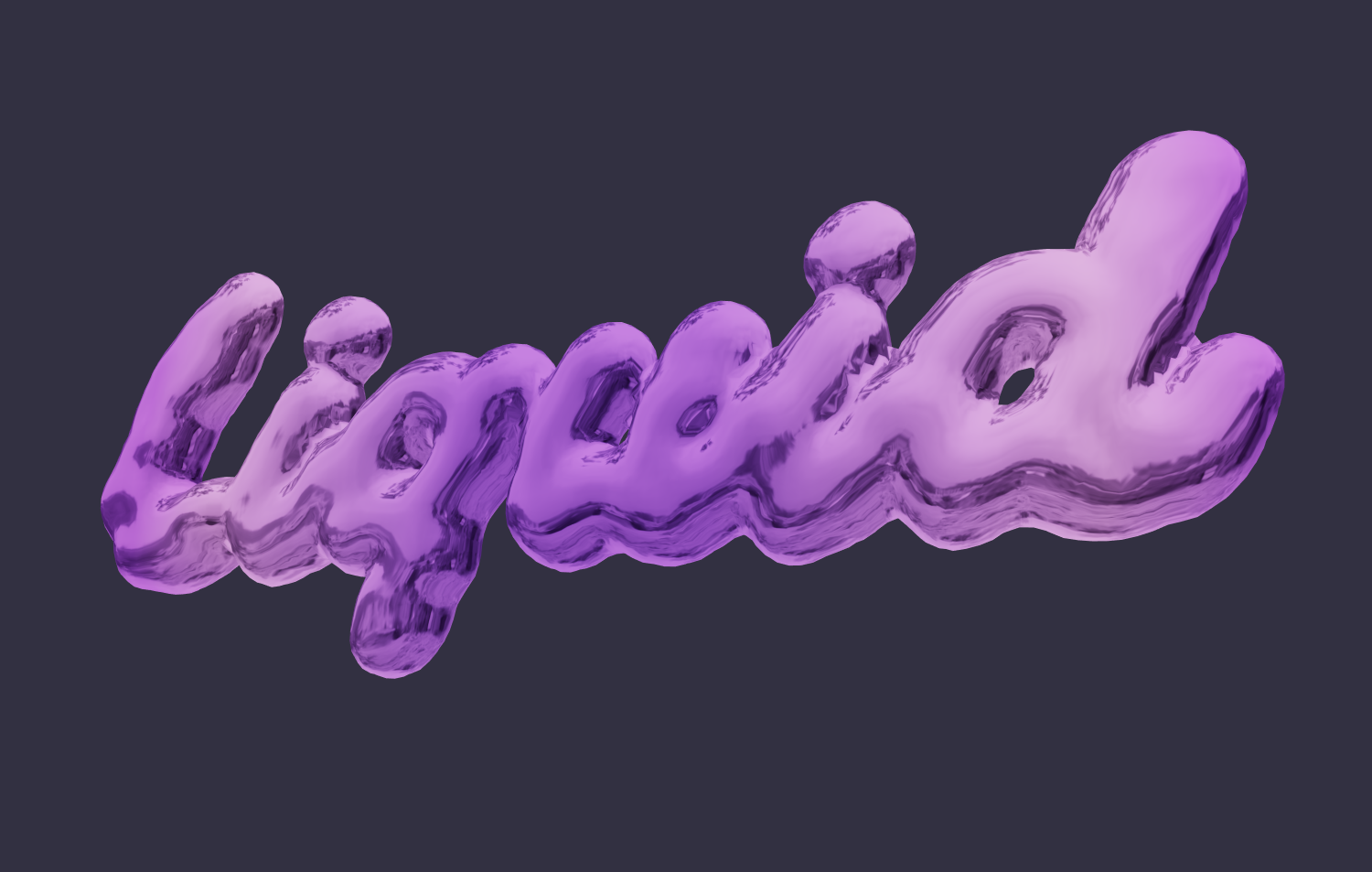3D text theo phong cách Y2K. Hiệu ứng kim loại nóng chảy.