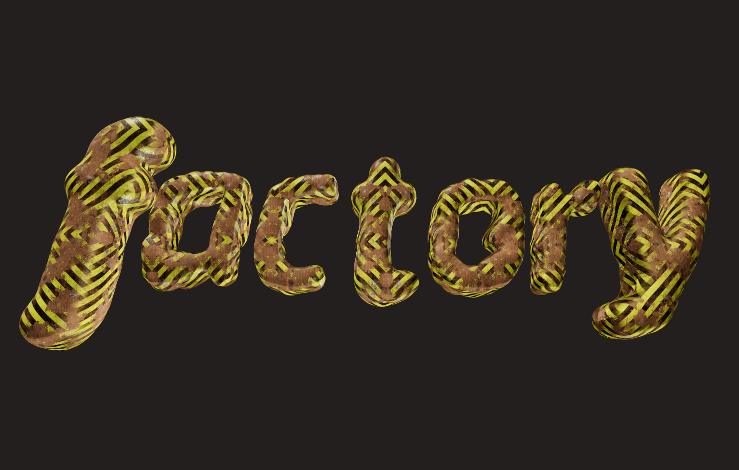 3D text theo phong cách công nghiệp với gỉ sét. Tạo logo.