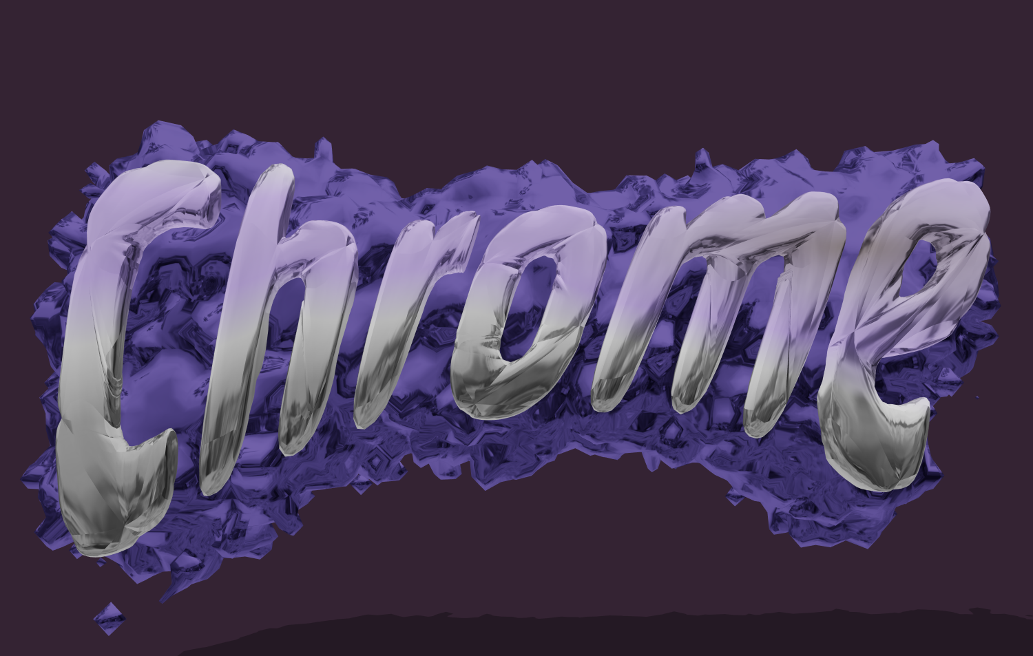 3D text theo phong cách chrome lỏng. Hiệu ứng thủy ngân cho dòng chữ.