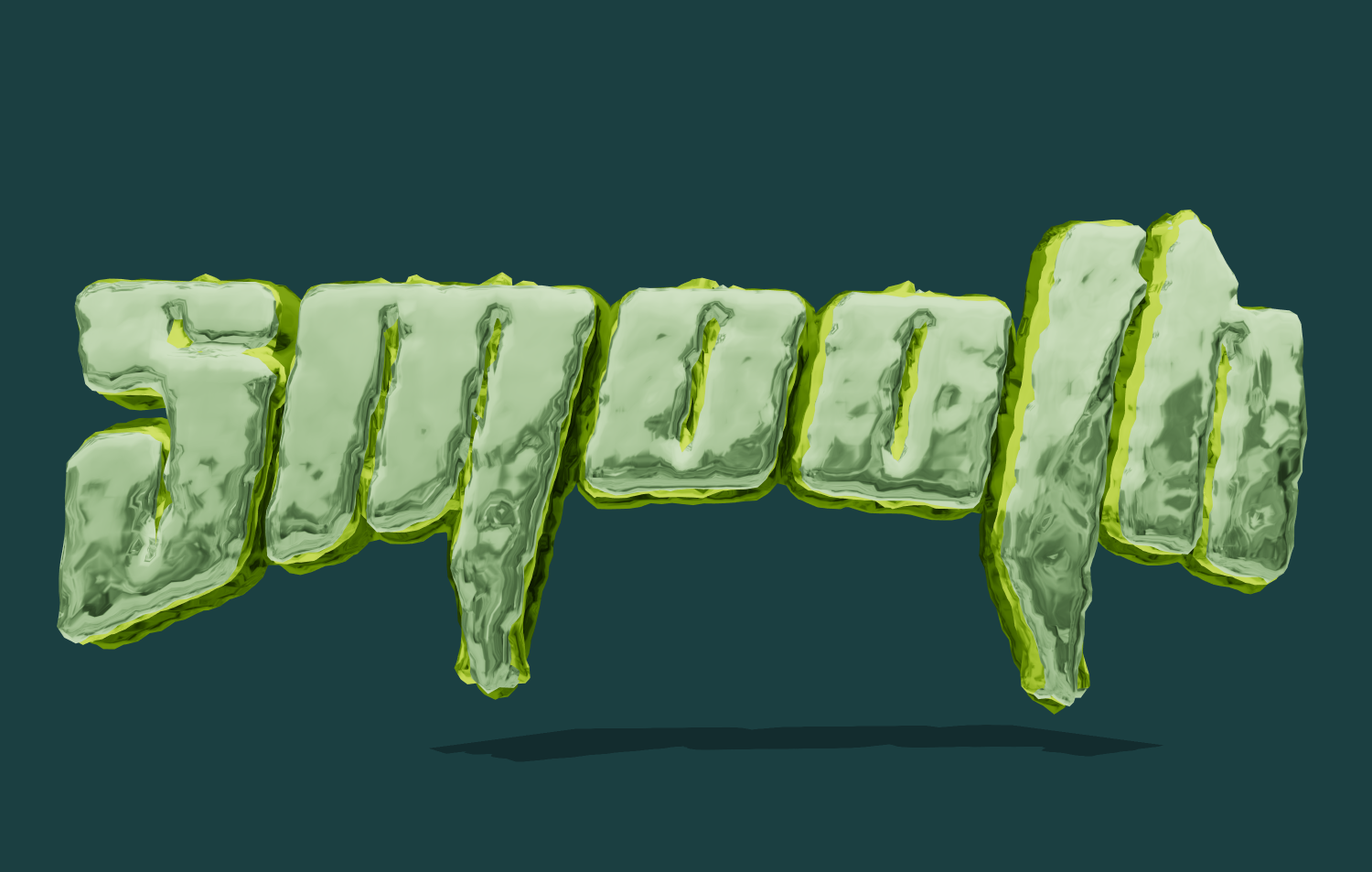 3D text với hiệu ứng kính. Font neon bóng.