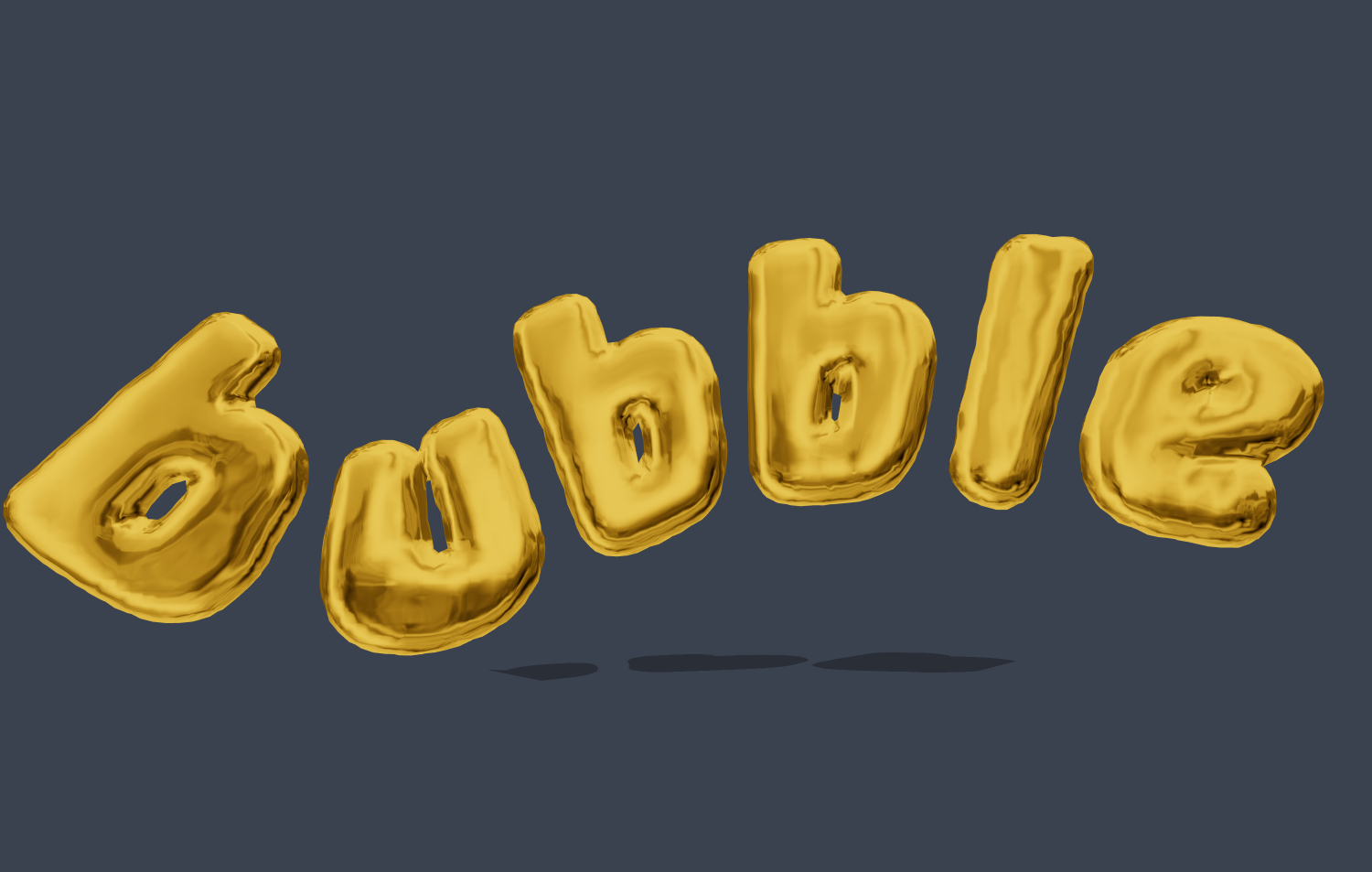 3D text vàng theo phong cách bong bóng. Font 3D bubble.
