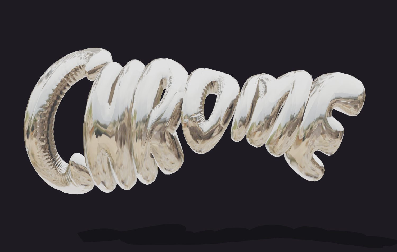 3D text chrome. Tạo logo trực tuyến.