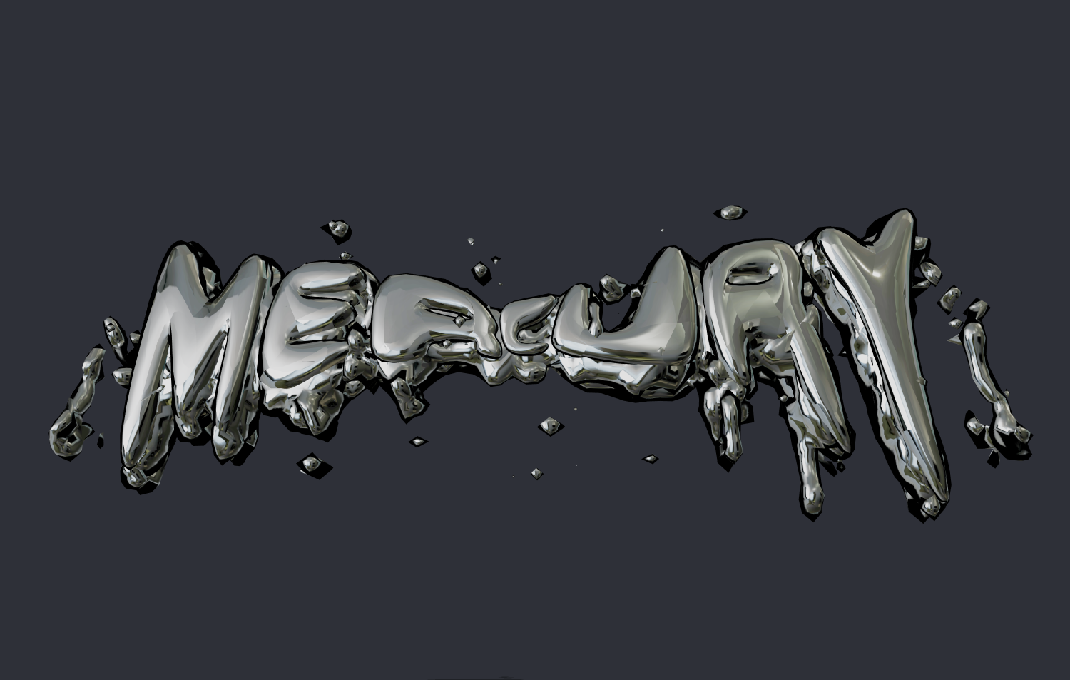 3D text theo phong cách thủy ngân nóng chảy. Font 3D cho logo.